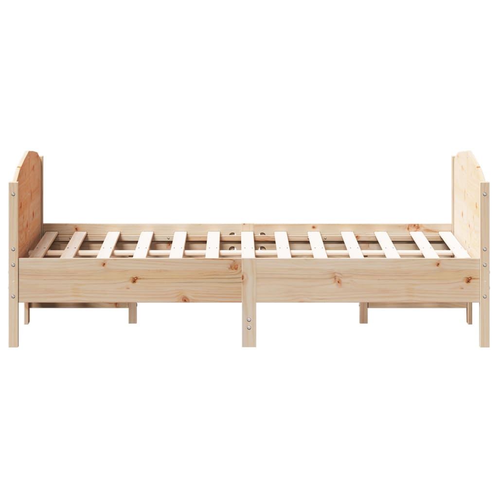 Bed Frame without Mattress 135x190 cm Double Solid Wood Pine