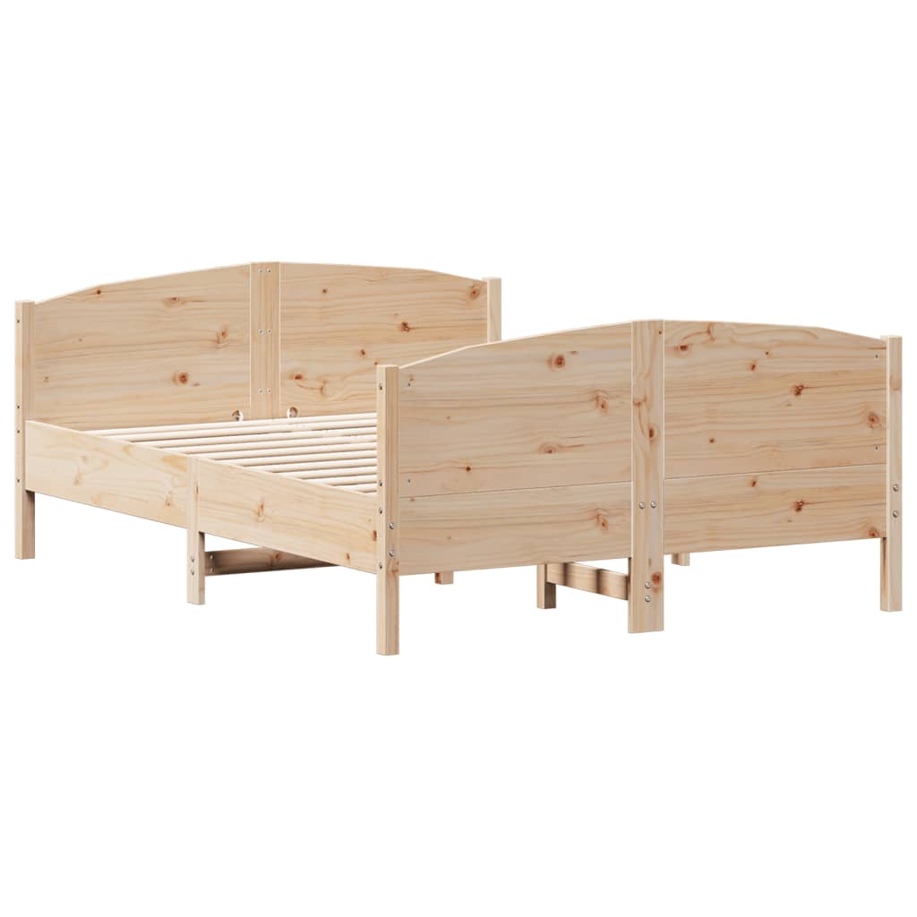 Bed Frame without Mattress 120x190 cm Small Double Solid Wood Pine
