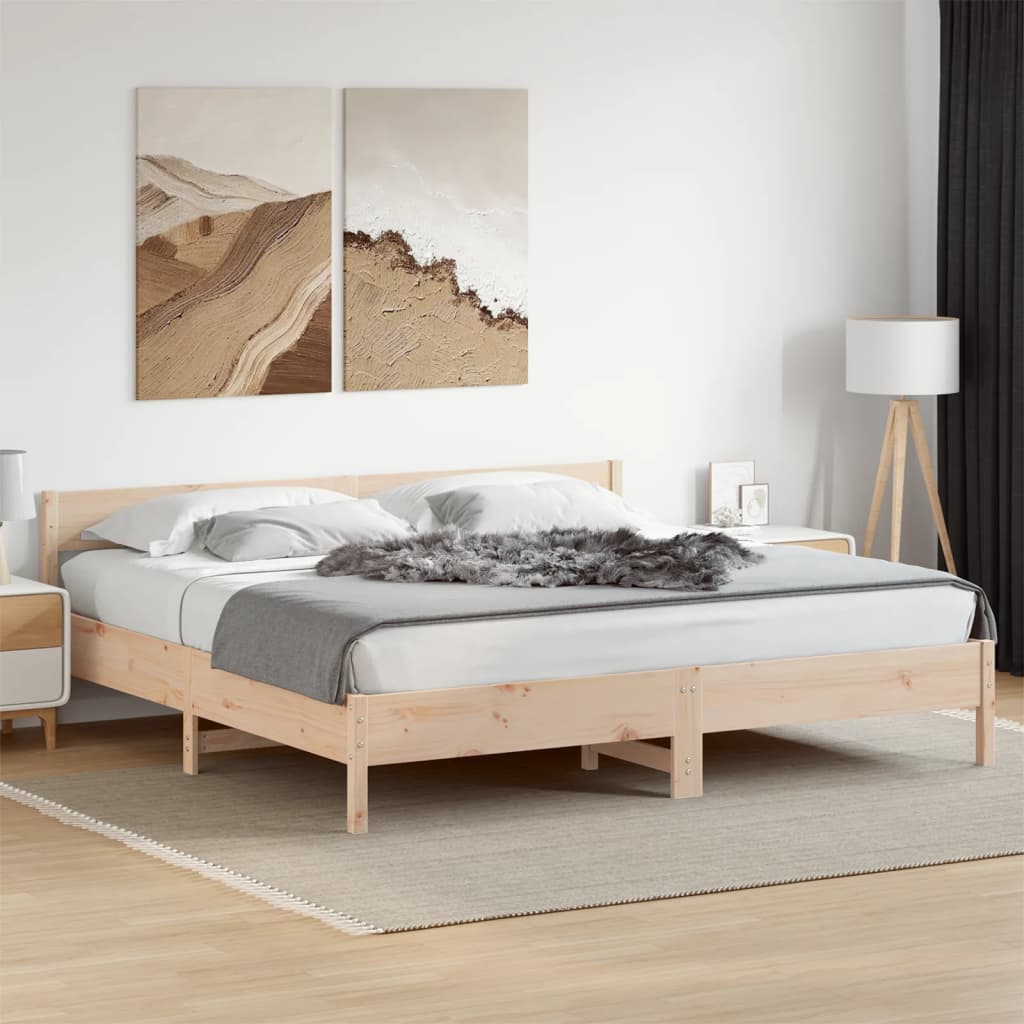 Bed Frame without Mattress 180x200 cm Super King Solid Wood Pine