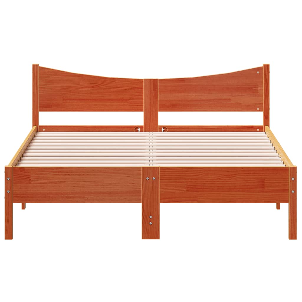 Bed Frame without Mattress Wax Brown 120x200 cm Solid Wood Pine