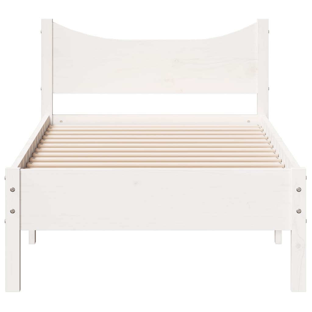 Bed Frame without Mattress White 90x200 cm Solid Wood Pine