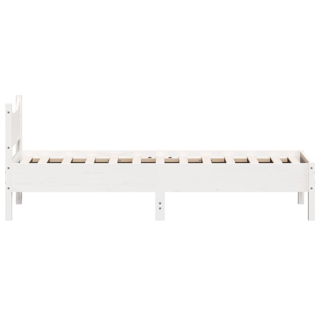 Bed Frame without Mattress White 90x200 cm Solid Wood Pine