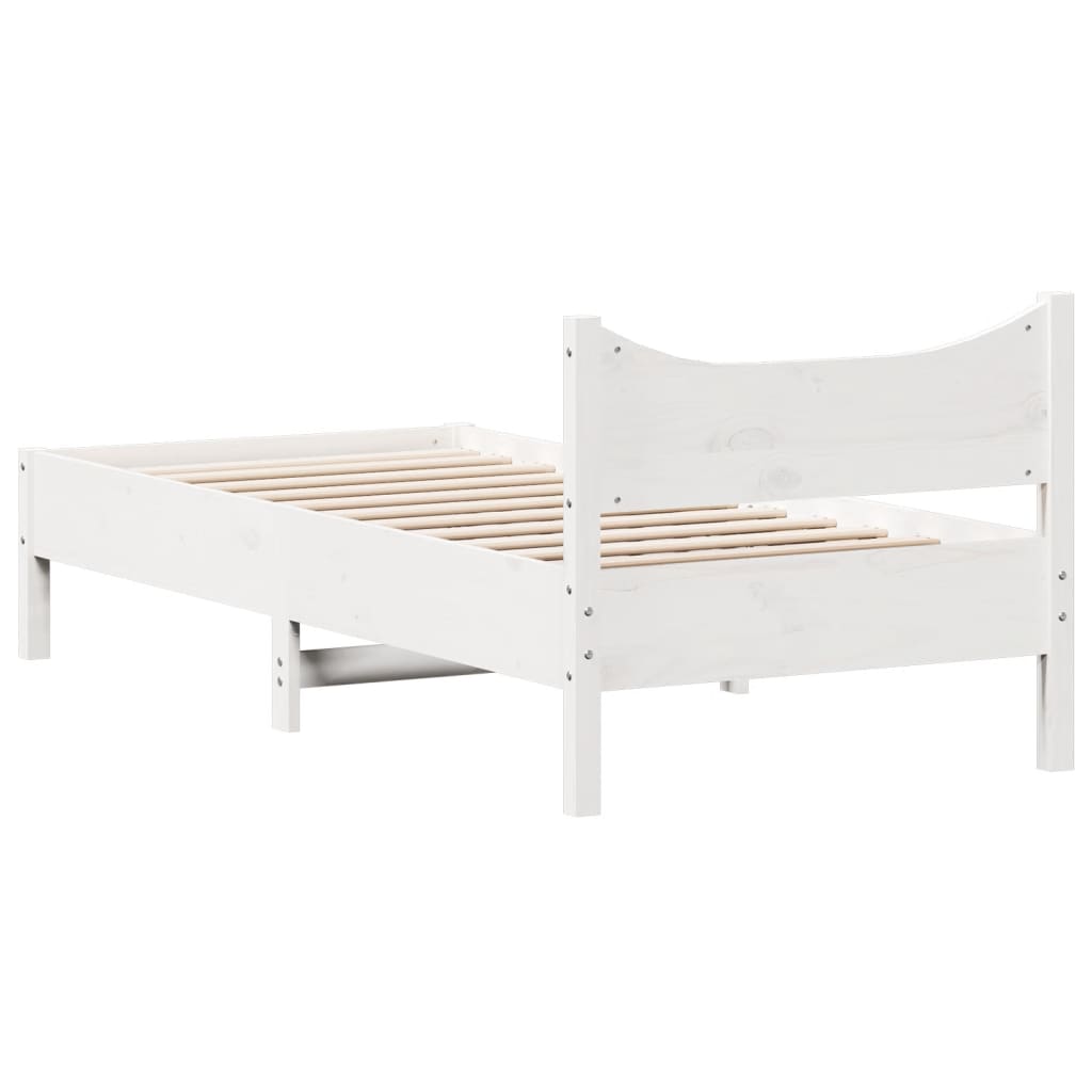 Bed Frame without Mattress White 90x200 cm Solid Wood Pine
