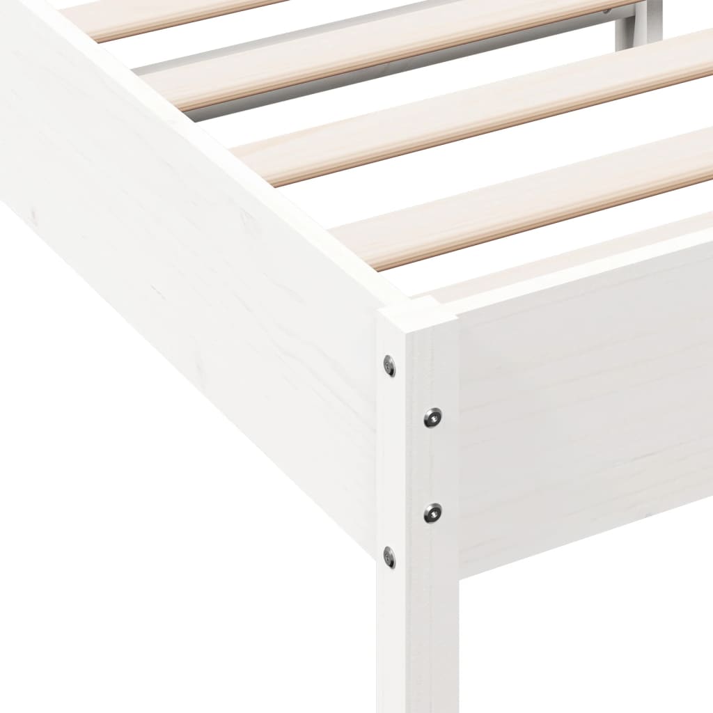 Bed Frame without Mattress White 90x200 cm Solid Wood Pine
