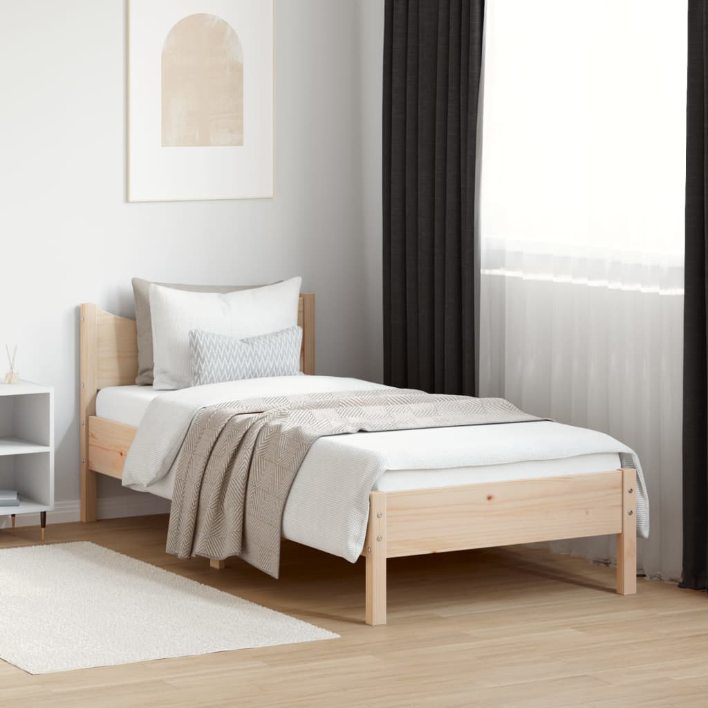 Bed Frame without Mattress 90x190 cm Single Solid Wood Pine