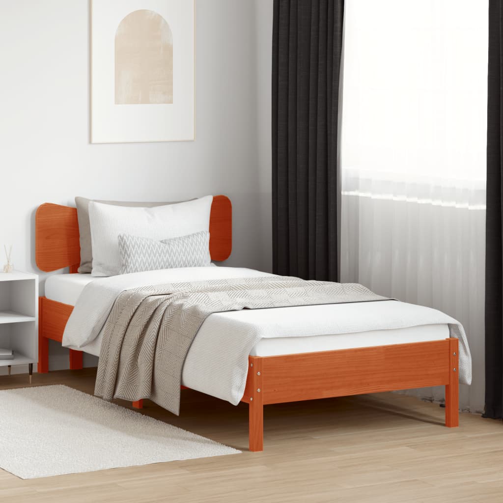 Headboard Wax Brown 90 cm Solid Wood Pine
