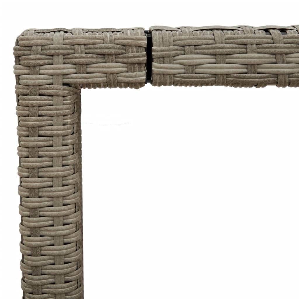 Outdoor Patio Poly Rattan 6 Person Garden Dining Table With Glass Top