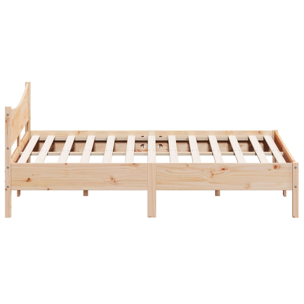 Modern Wooden Emperor Size 2m Bed Frame Base With Headboard Solid Pine Wood