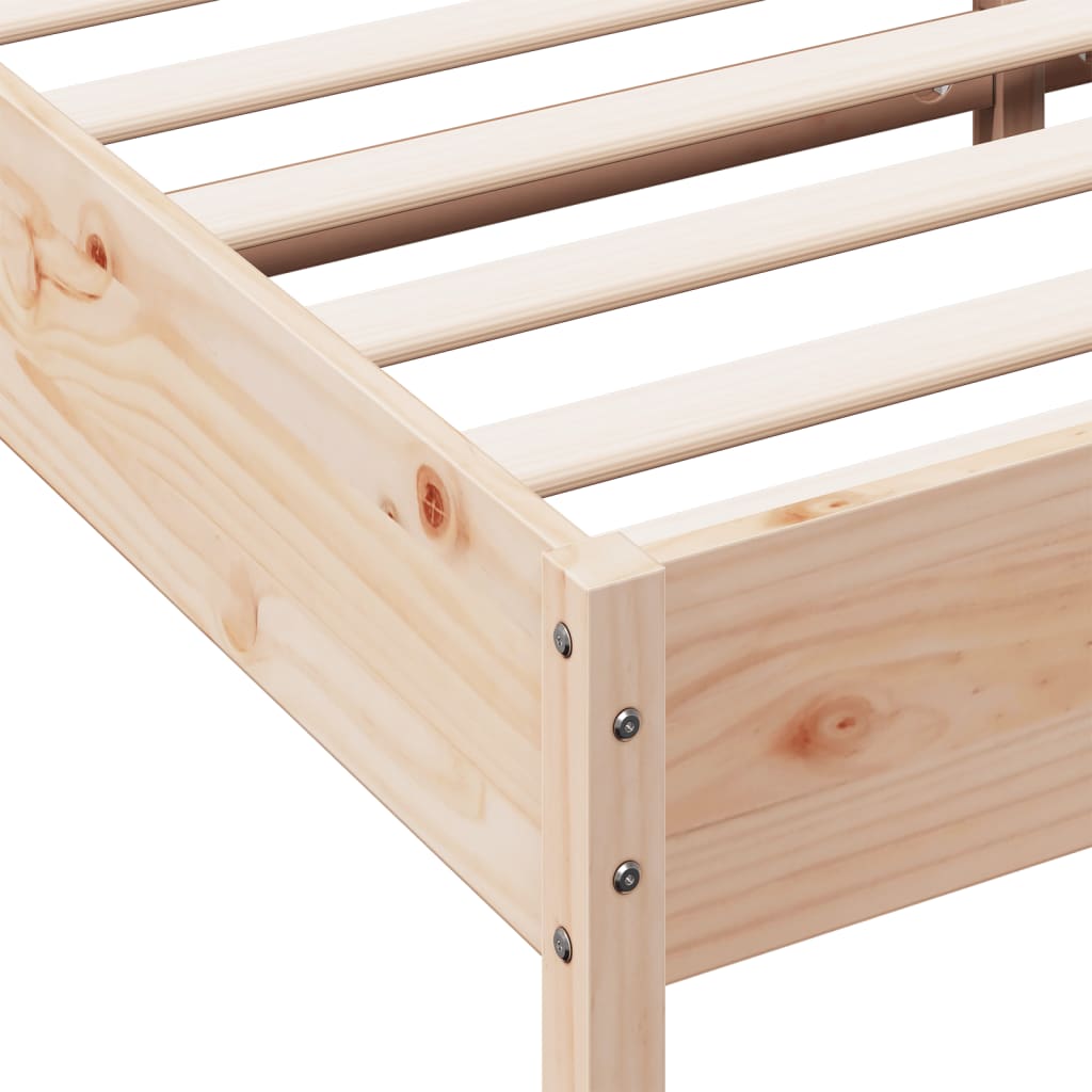 Modern Wooden Emperor Size 2m Bed Frame Base With Headboard Solid Pine Wood