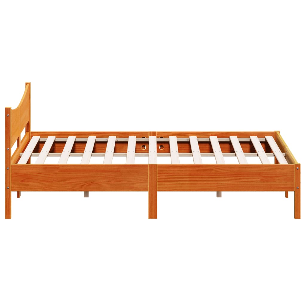 Modern Wooden Emperor Size 2m Bed Frame Base With Headboard Solid Pine Wood