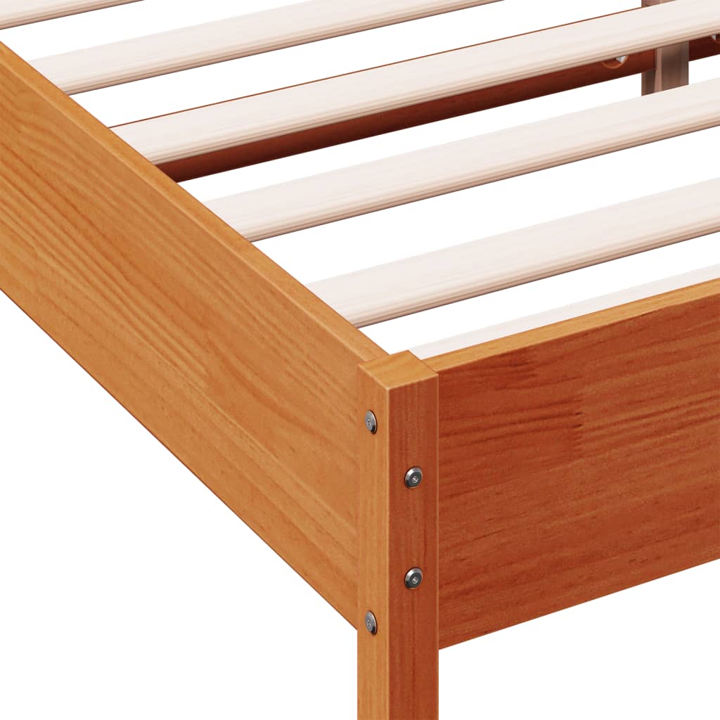 Modern Wooden Emperor Size 2m Bed Frame Base With Headboard Solid Pine Wood