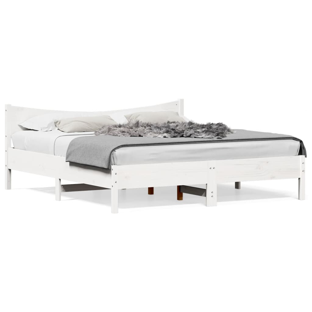 Modern Wooden Super King Size 1.8m Bed Frame Base With Headboard Pine Wood