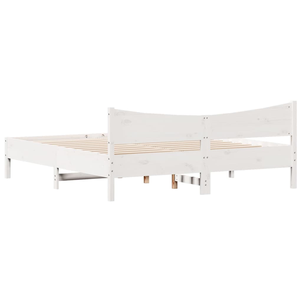 Modern Wooden Super King Size 1.8m Bed Frame Base With Headboard Pine Wood