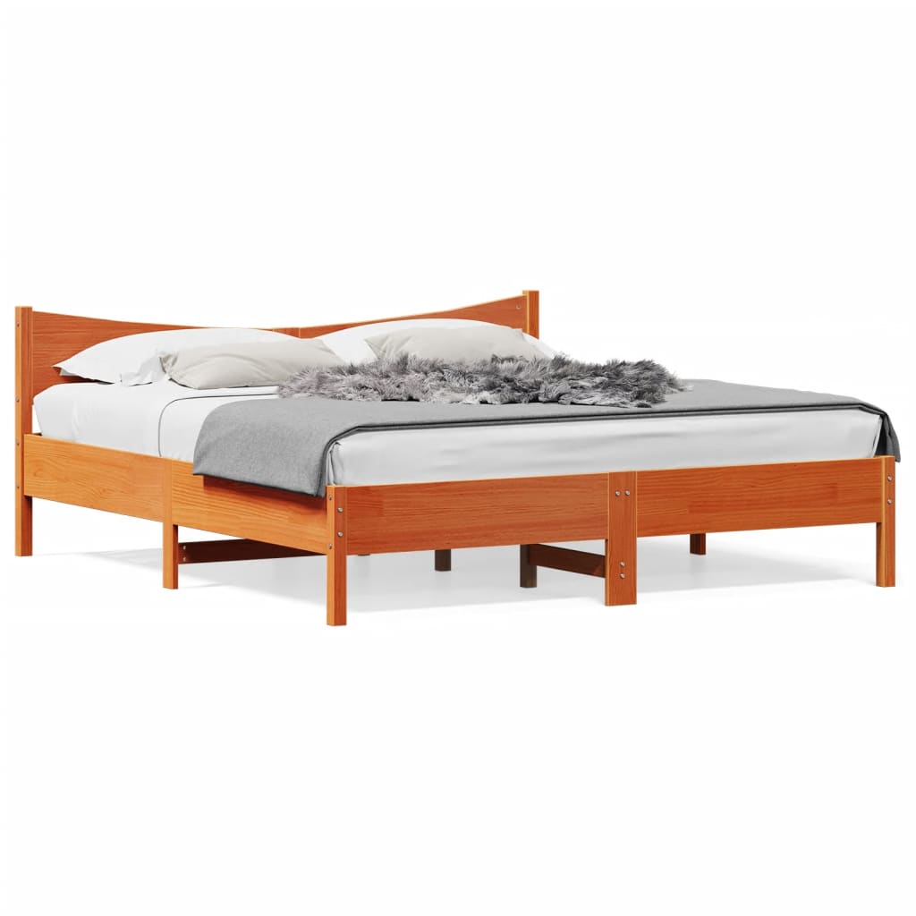 Modern Wooden Super King Size 1.8m Bed Frame Base With Headboard Pine Wood