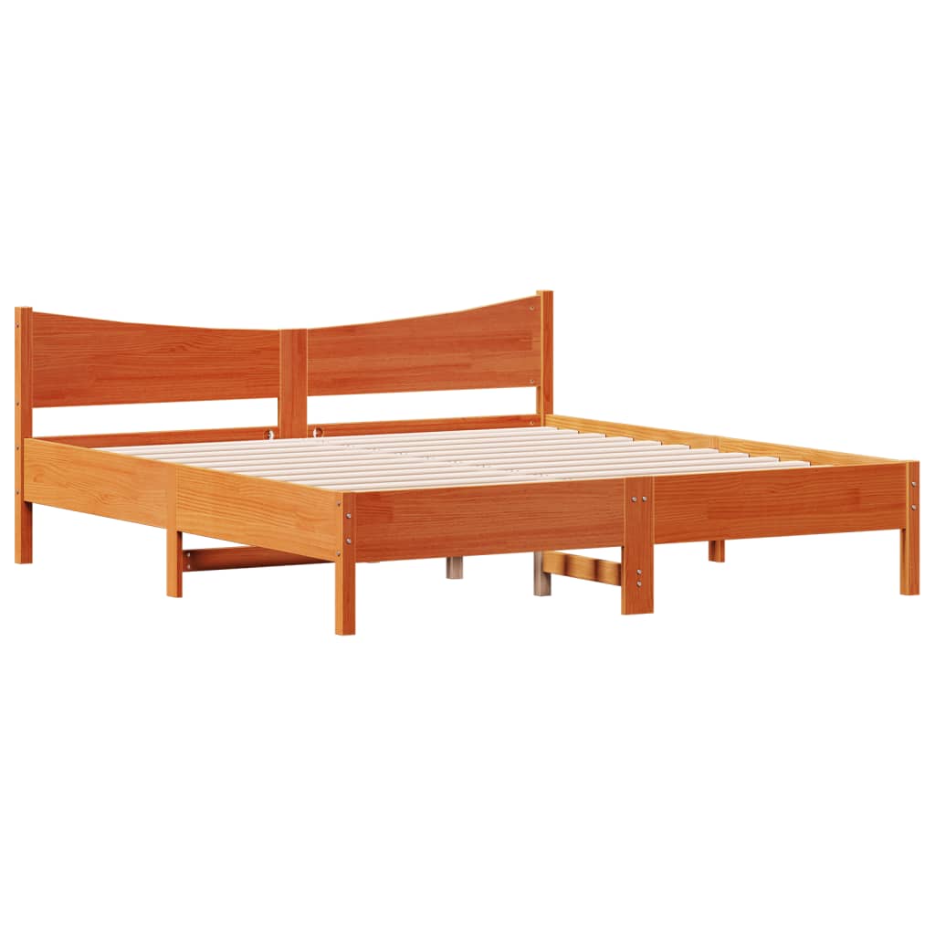 Modern Wooden Super King Size 1.8m Bed Frame Base With Headboard Pine Wood