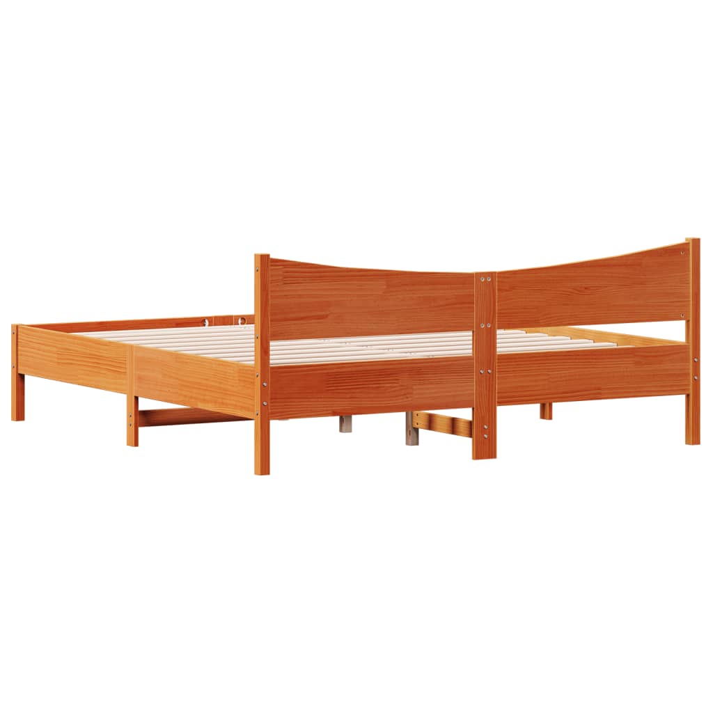 Modern Wooden Super King Size 1.8m Bed Frame Base With Headboard Pine Wood