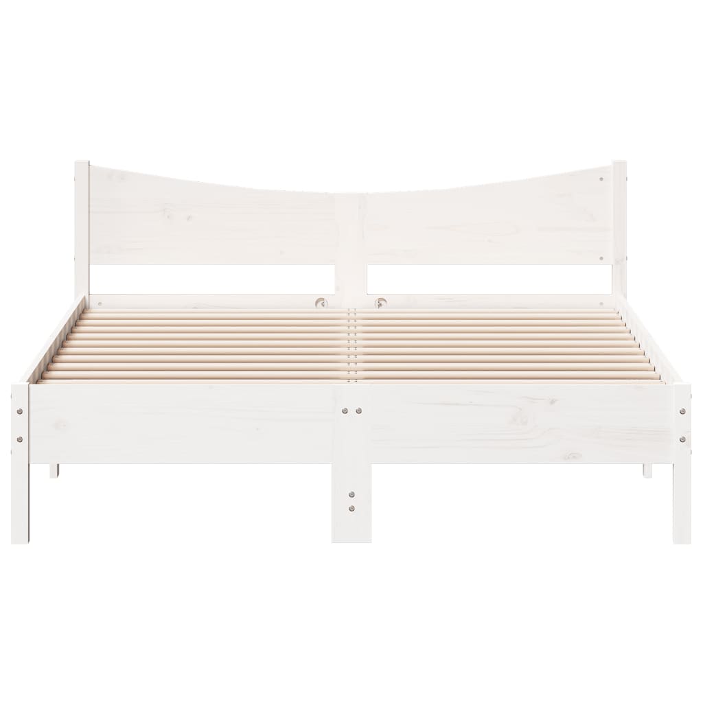 Modern Wooden Queen Size 1.6m Bed Frame Base With Headboard Solid Pine Wood