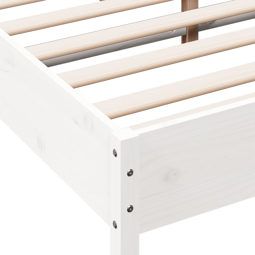 Modern Wooden Queen Size 1.6m Bed Frame Base With Headboard Solid Pine Wood