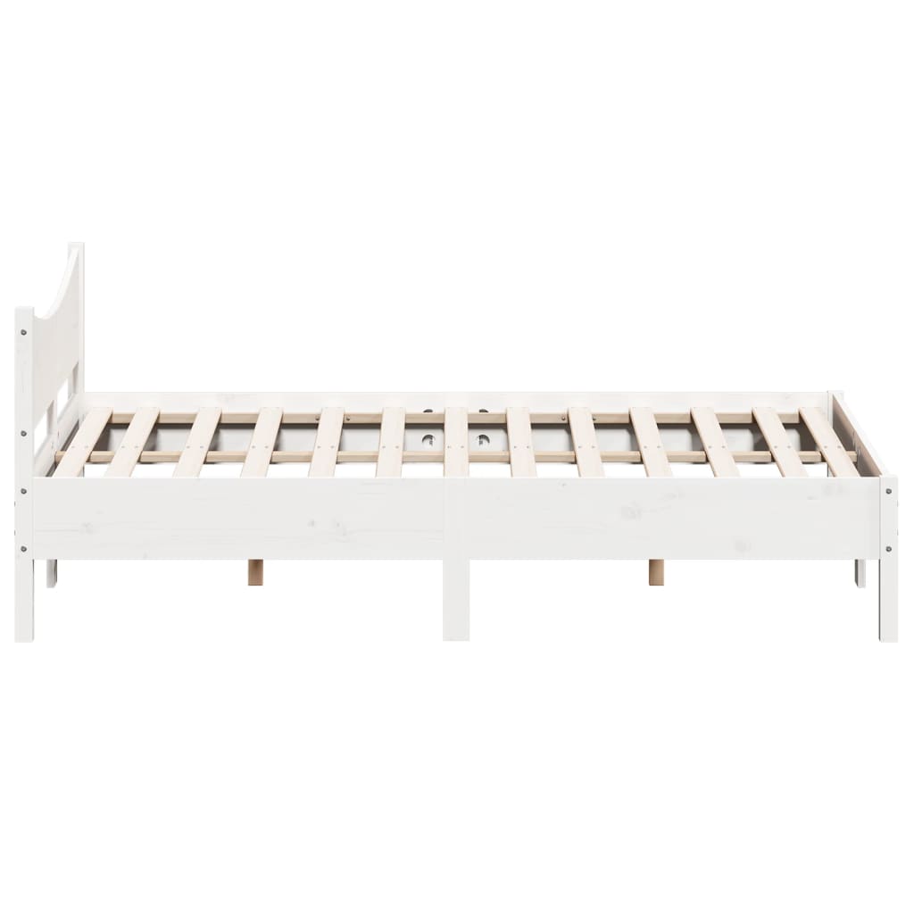 Modern Wooden King Size 150cm Bed Frame With With Headboard Solid Pine Wood