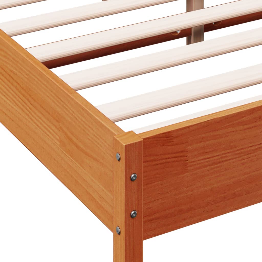 Modern Wooden King Size 150cm Bed Frame With With Headboard Solid Pine Wood