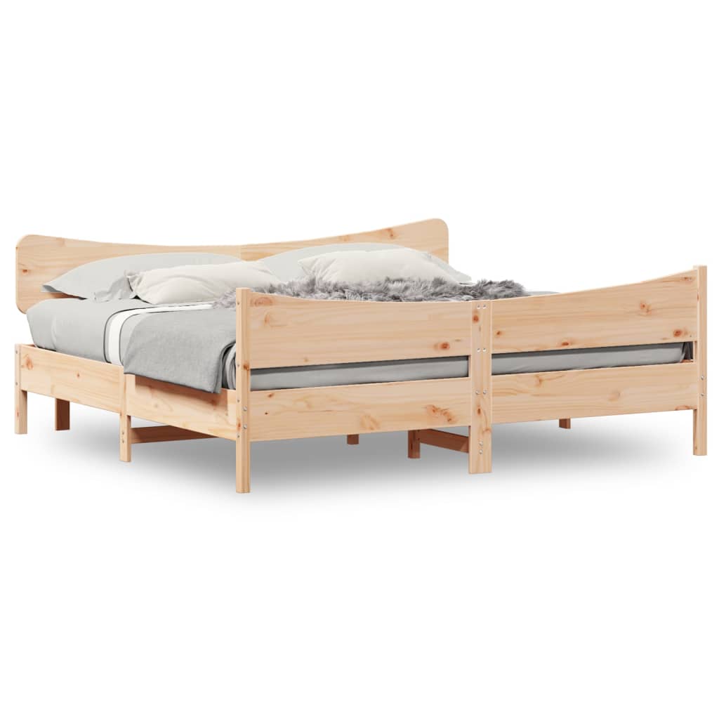 Bed Frame without Mattress 180x200 cm Super King Solid Wood Pine