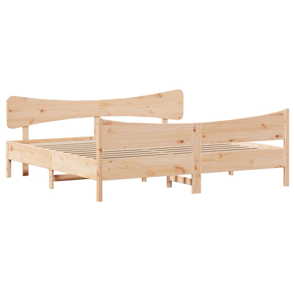 Bed Frame without Mattress 180x200 cm Super King Solid Wood Pine