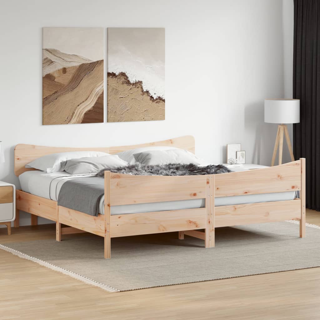 Bed Frame without Mattress 180x200 cm Super King Solid Wood Pine