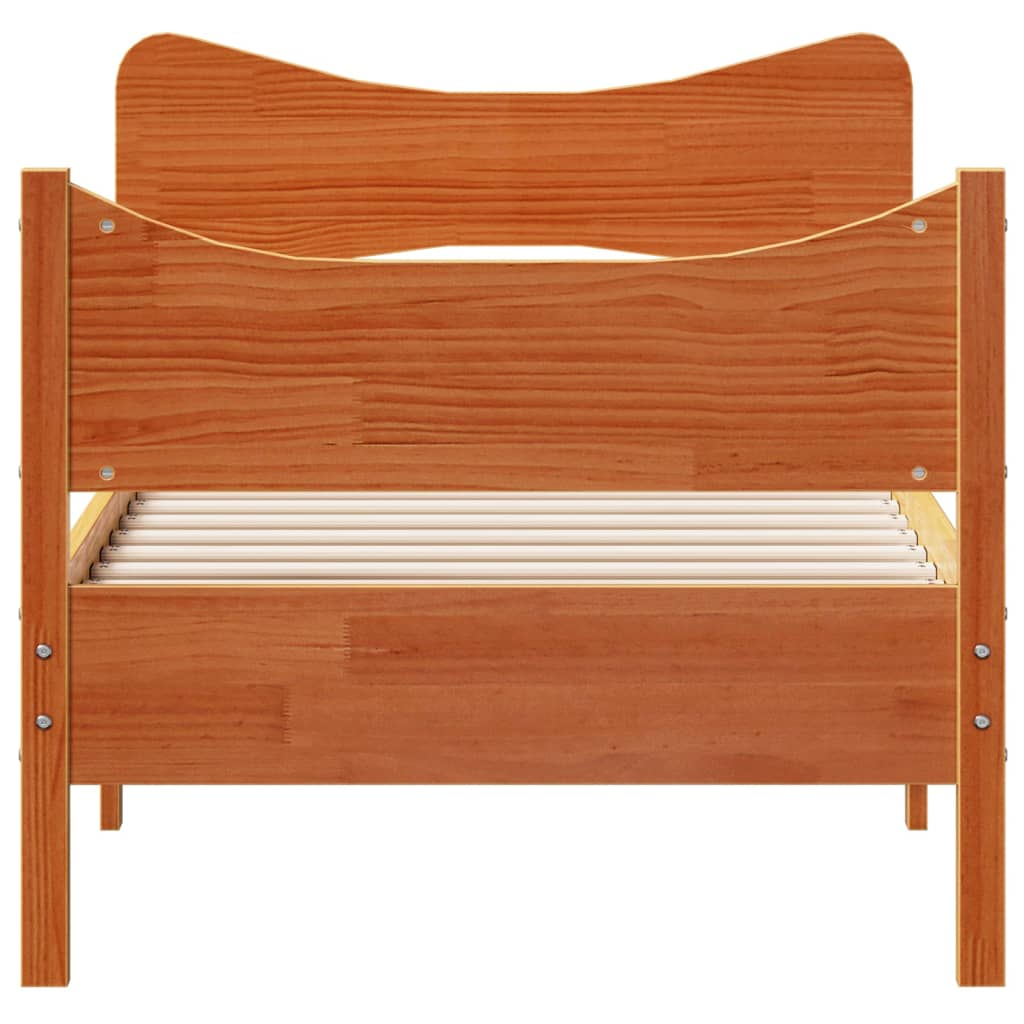 Bed Frame without Mattress Wax Brown 90x200 cm Solid Wood Pine