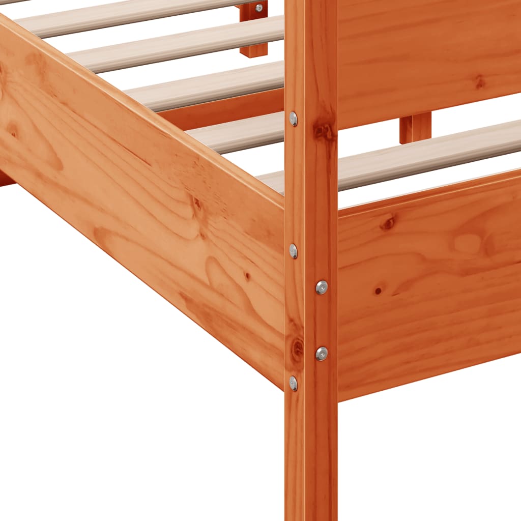 Bed Frame without Mattress Wax Brown 140x190 cm Solid Wood Pine
