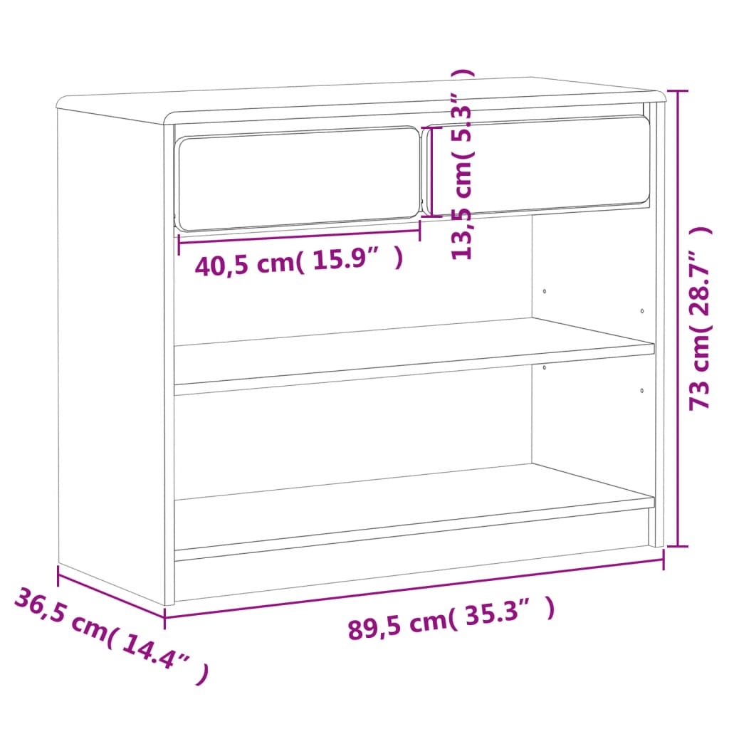 Console Table SAUDA Oak 89.5x36.5x73 cm Solid Wood Pine