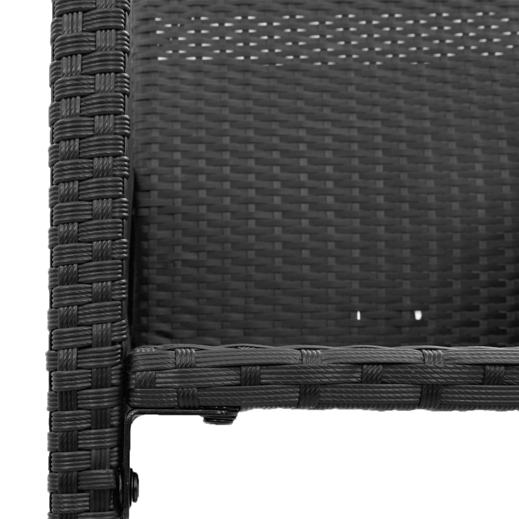 Outdoor Patio Poly Rattan 2pc High Garden Bar Stools With Armrest Set Chairs Seats