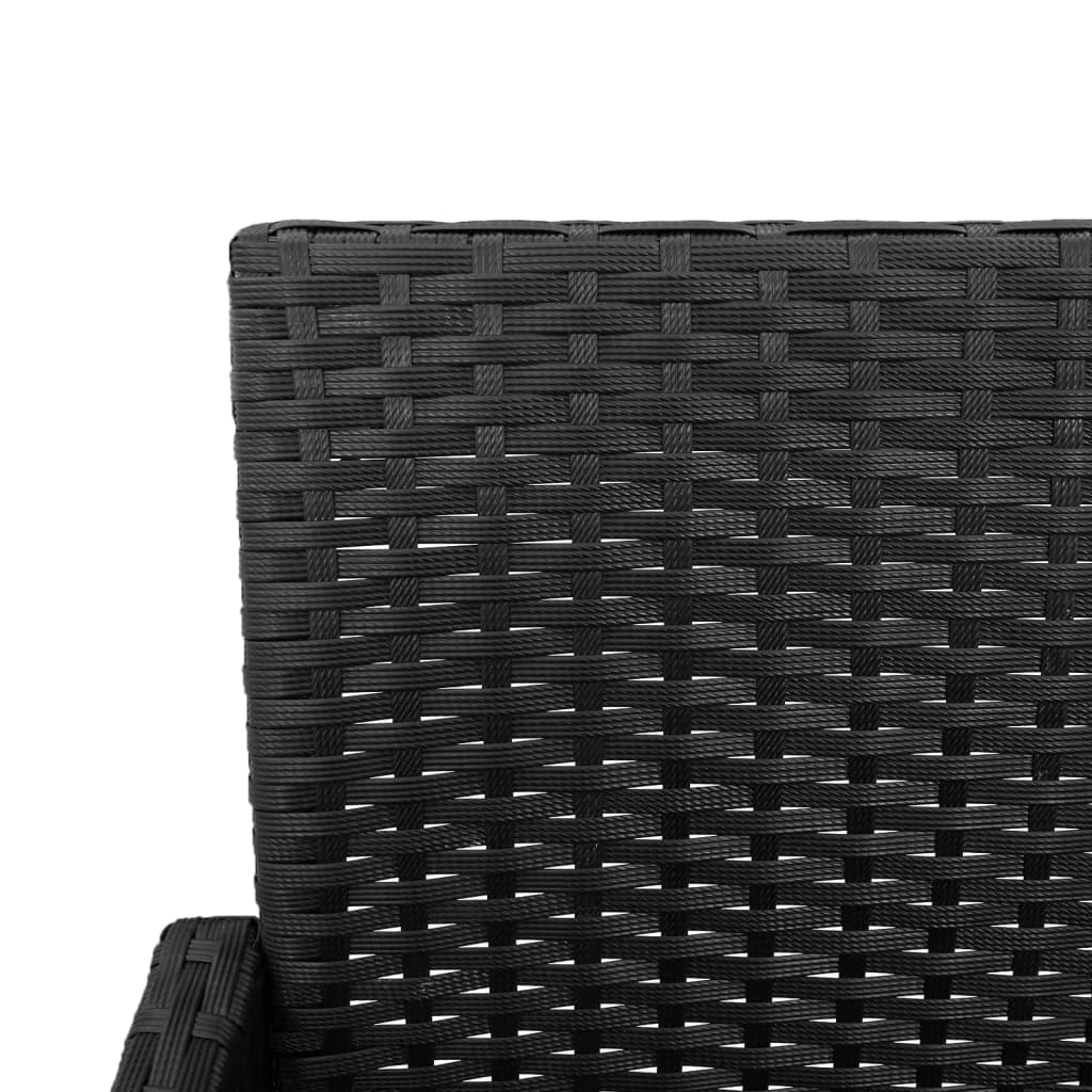 Outdoor Patio Poly Rattan 2pc High Garden Bar Stools With Armrest Set Chairs Seats