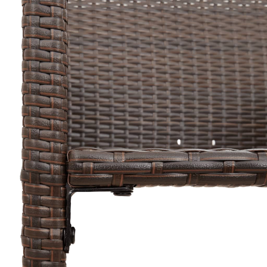Outdoor Patio Poly Rattan 2pc High Garden Bar Stools With Armrest Set Chairs Seats