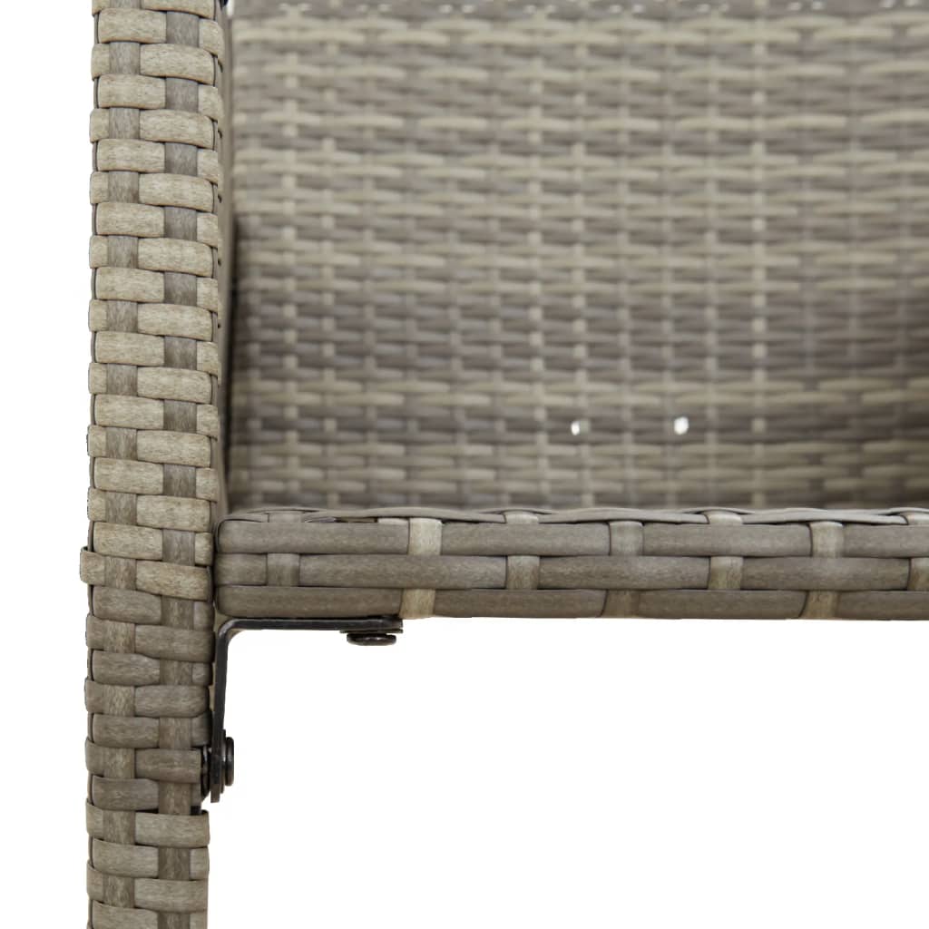 Outdoor Patio Poly Rattan 2pc High Garden Bar Stools With Armrest Set Chairs Seats