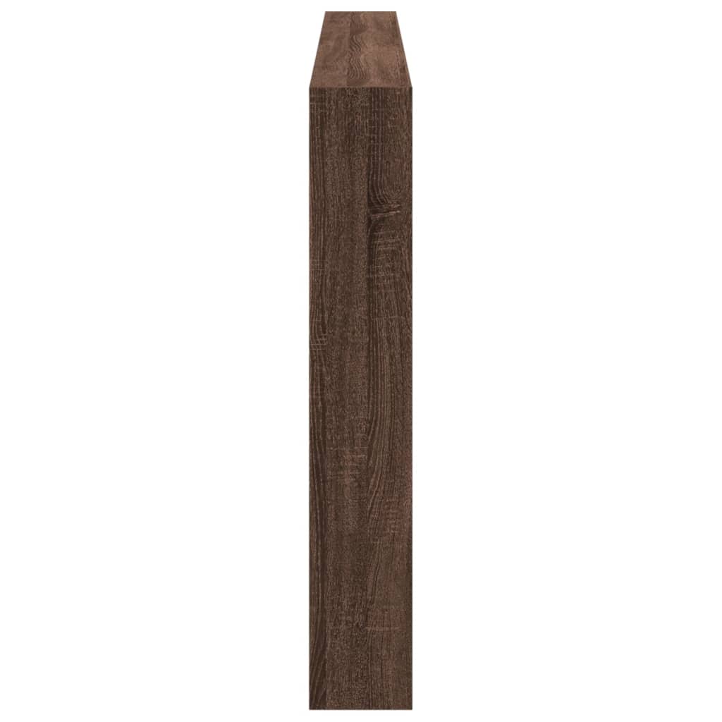 Headboard Cabinet with LED Brown Oak 200x17x102 cm