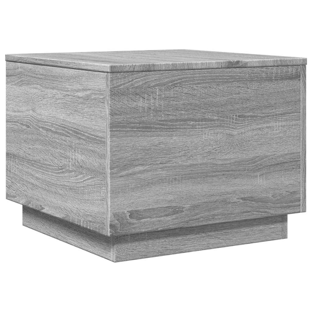 Coffee Table with LED Lights Grey Sonoma 50x50x40 cm