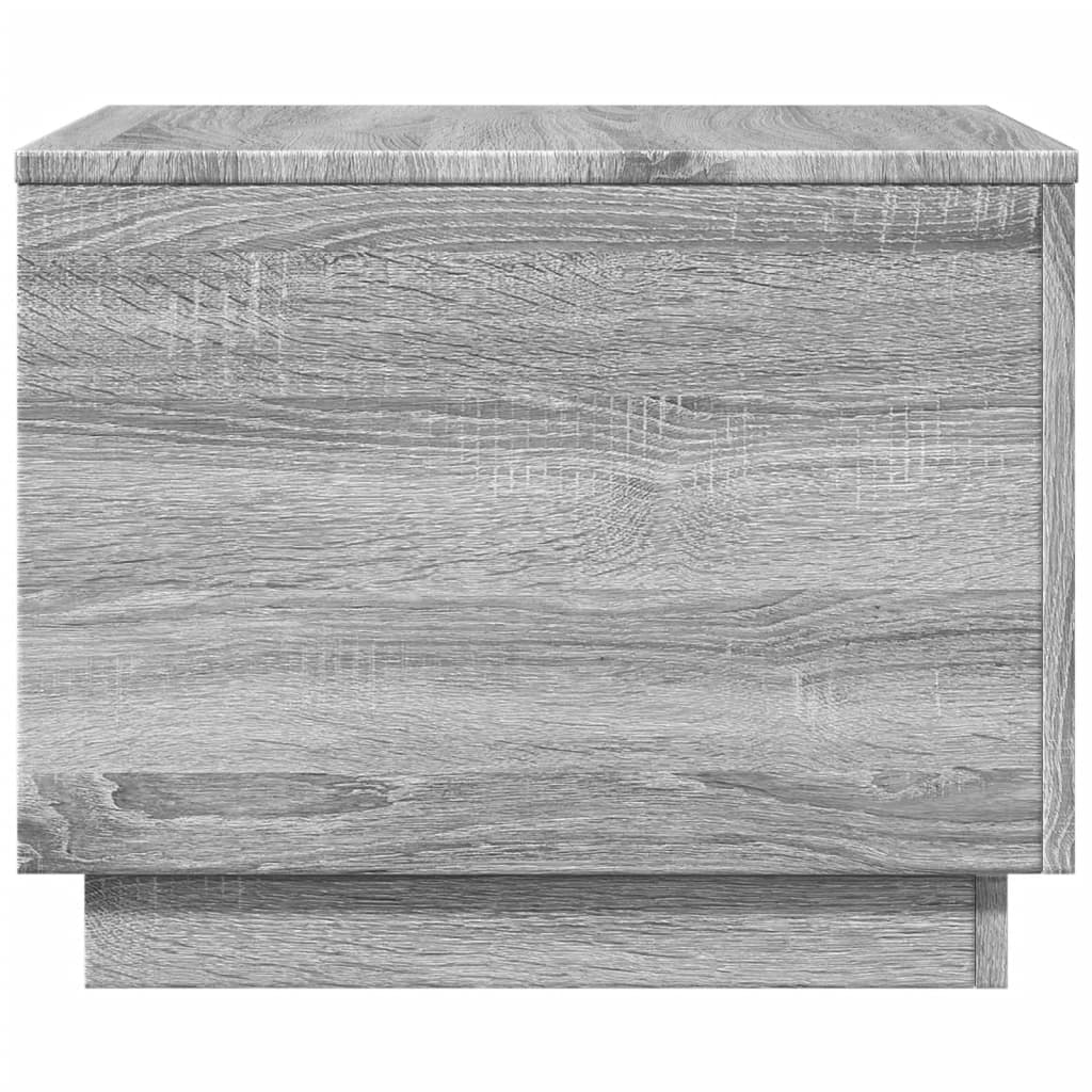 Coffee Table with LED Lights Grey Sonoma 50x50x40 cm