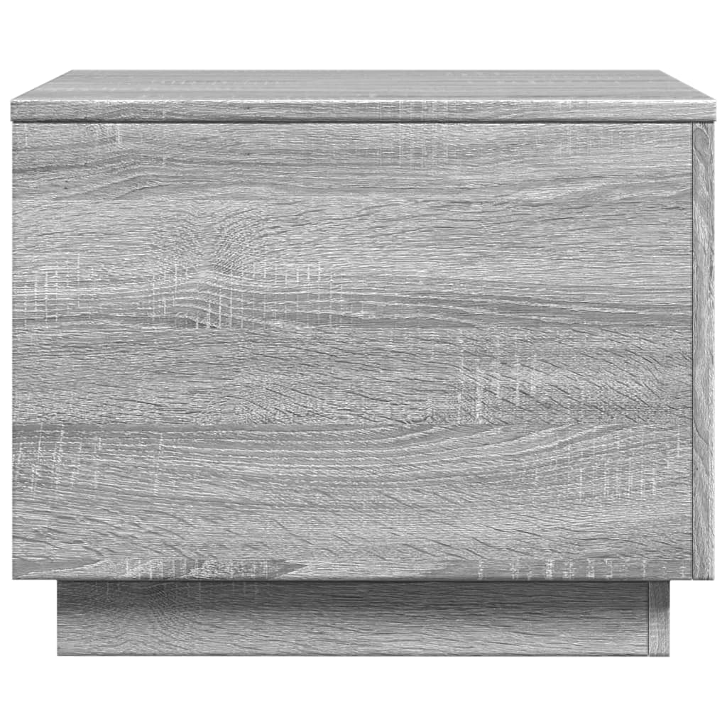 Coffee Table with LED Lights Grey Sonoma 50x50x40 cm