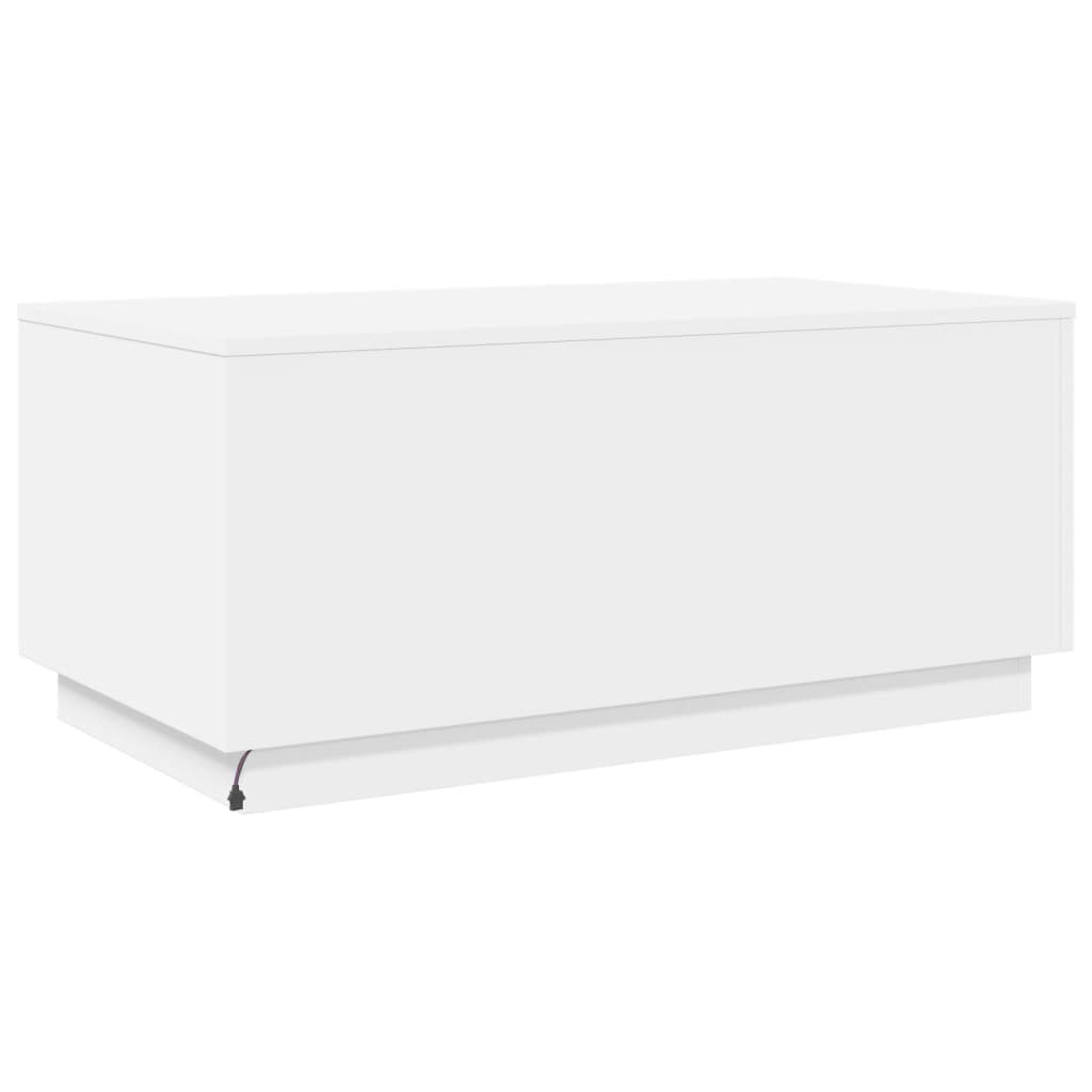 Modern Wooden Living Room Rectangular Coffee Table With LED Lights Wood Tables