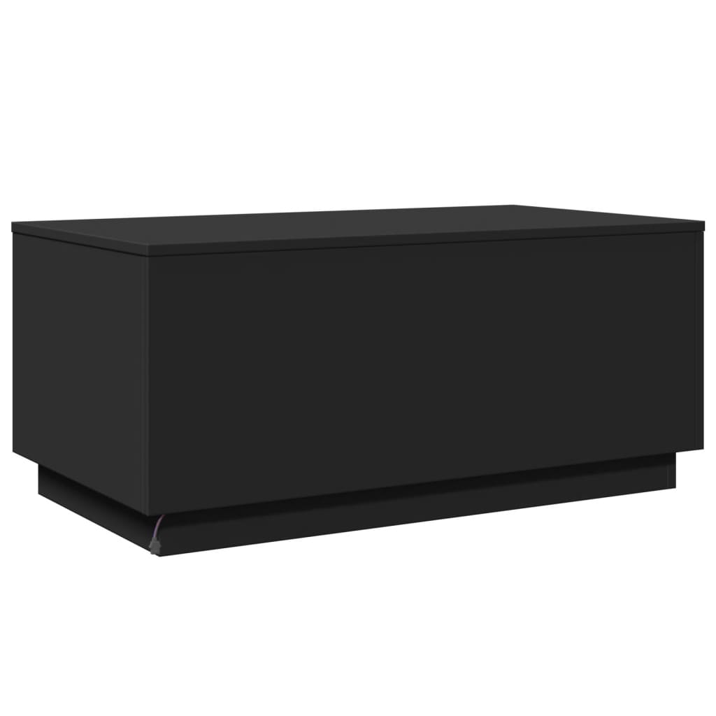 Modern Wooden Living Room Rectangular Coffee Table With LED Lights Wood Tables