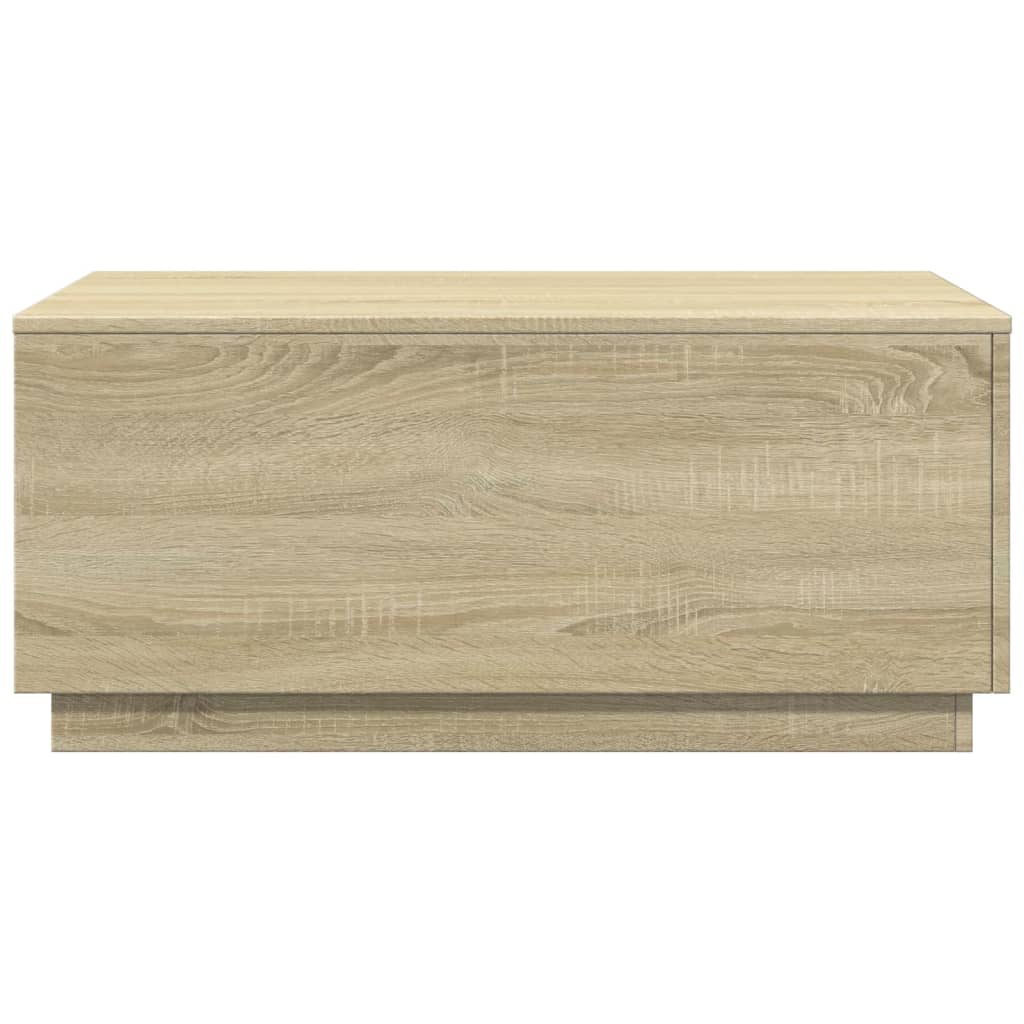 Modern Wooden Living Room Rectangular Coffee Table With LED Lights Wood Tables