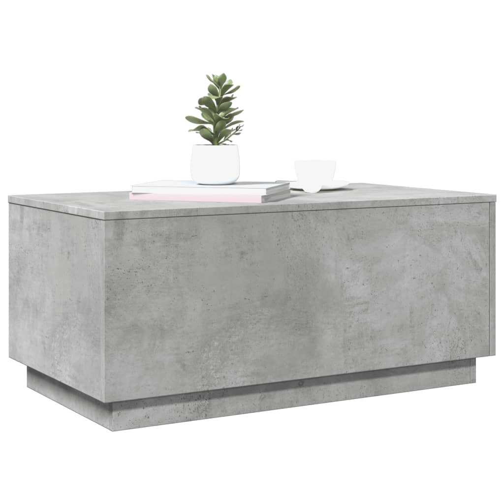 Modern Wooden Living Room Rectangular Coffee Table With LED Lights Wood Tables