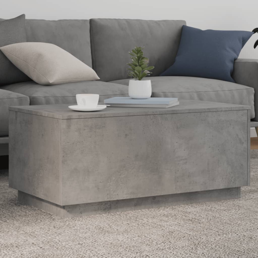 Modern Wooden Living Room Rectangular Coffee Table With LED Lights Wood Tables