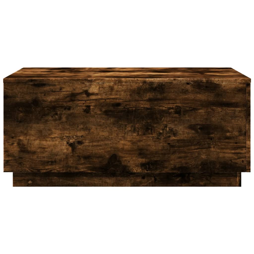 Modern Wooden Living Room Rectangular Coffee Table With LED Lights Wood Tables