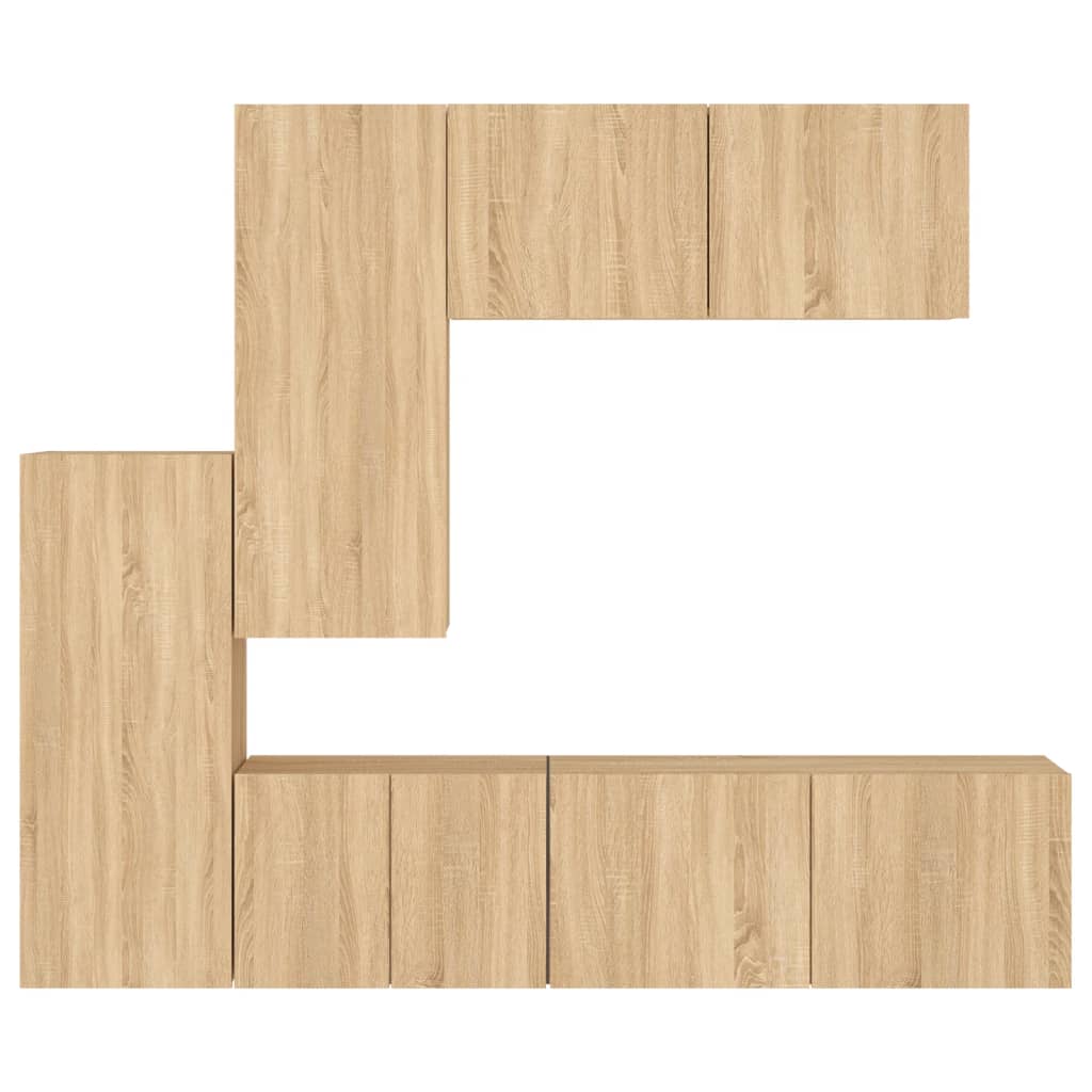 5 Piece TV Wall Units Sonoma Oak Engineered Wood