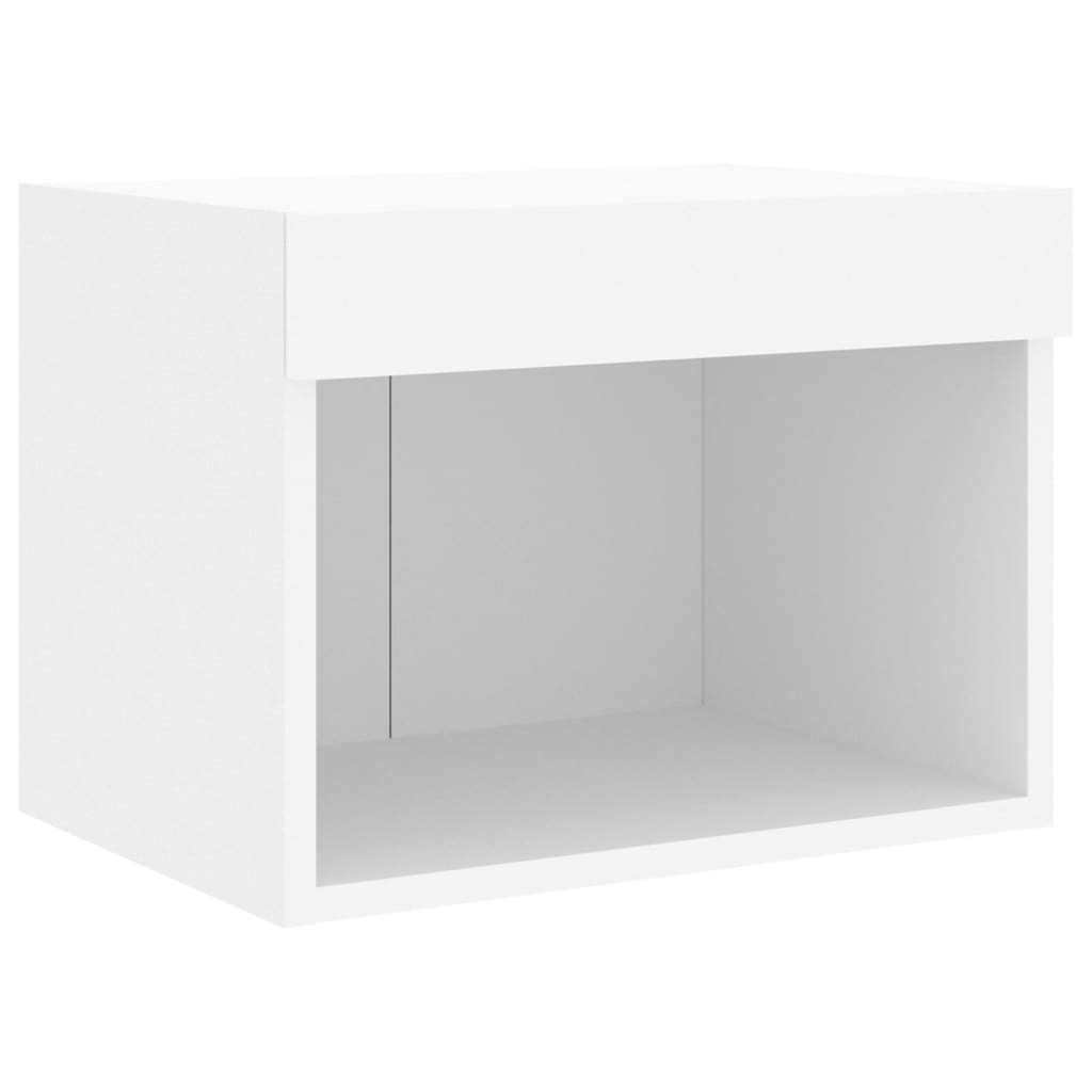 7 Piece TV Wall Units with LED White Engineered Wood