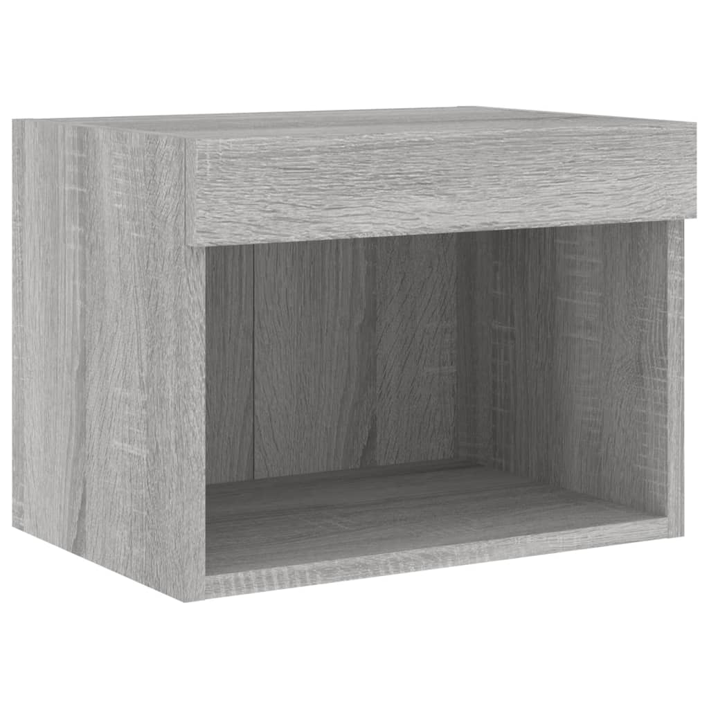 7 Piece TV Wall Units with LED Grey Sonoma Engineered Wood