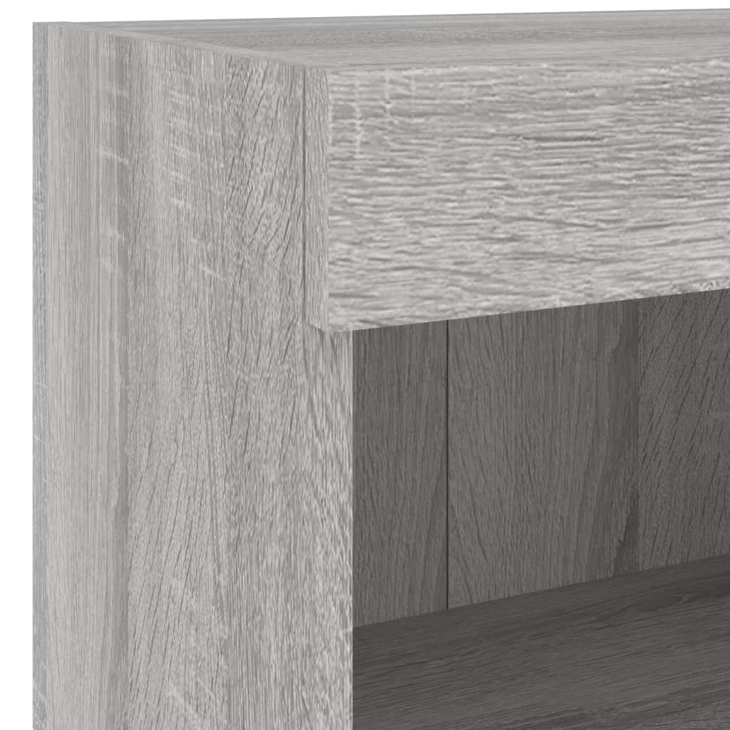 7 Piece TV Wall Units with LED Grey Sonoma Engineered Wood