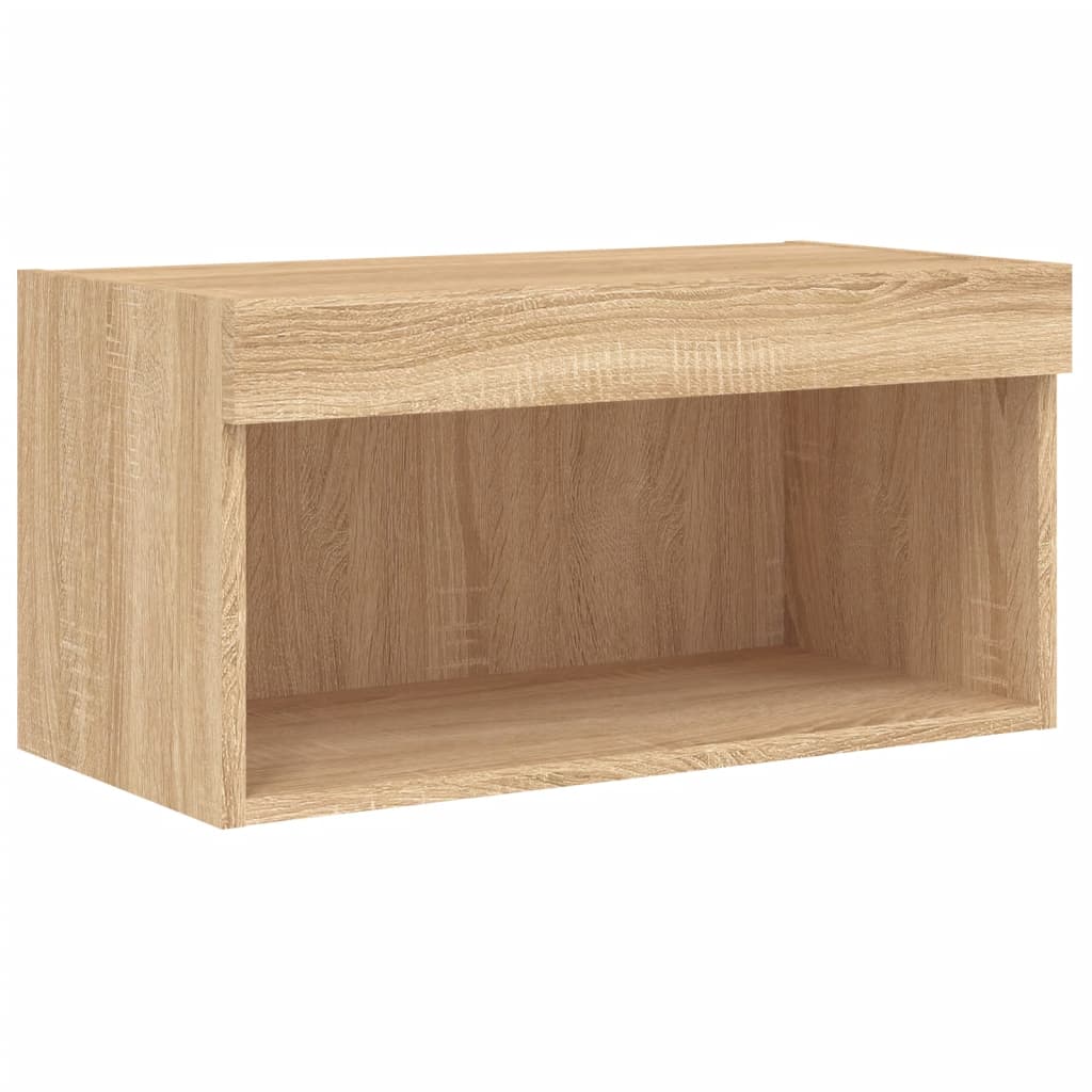8 Piece TV Wall Units with LED Sonoma Oak Engineered Wood
