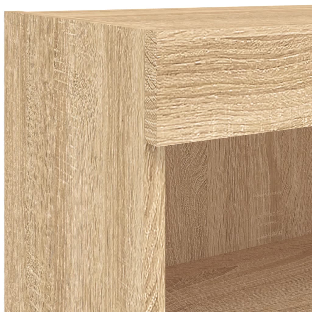 8 Piece TV Wall Units with LED Sonoma Oak Engineered Wood